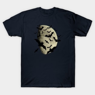 Halloween Bats and Haunting Moon T-Shirt